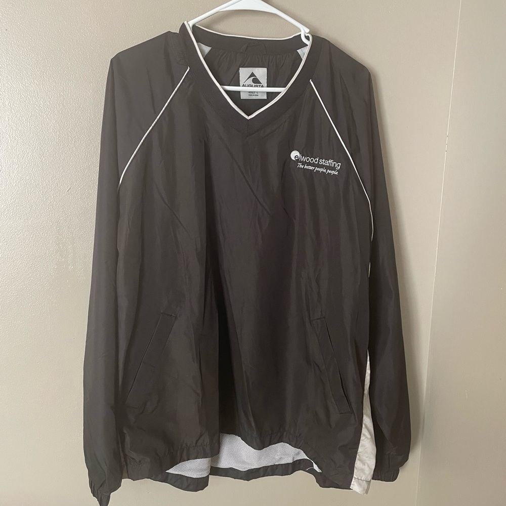 Black Windbreaker Pullover Jacket